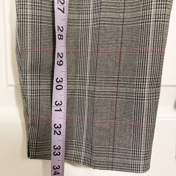CLEO PETITES Grey black plaid capri pants ~ SMALL MEDIUM sz 8 cropped trousers - Picture 4 of 11
